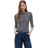 Tommy Hilfiger new cody slim boat-nk 3/4slv Kadın T-shirt nos breton desert sky/ecru S
