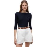 Tommy Hilfiger new cody slim boat-nk 3/4slv Kadın T-shirt nos desert sky XL