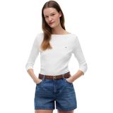 Tommy Hilfiger new cody slim boat-nk 3/4slv Kadın T-shirt nos ecru XS