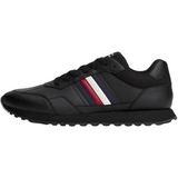 Tommy Hilfiger New Runner Eva Lth Stripes Erkek Spor Ayakkabı, Siyah, 46