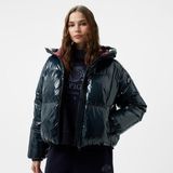Tommy Hilfiger New York Down Gloss Wth Hood Kadın Lacivert Mont - POM-Lacivert