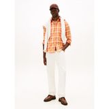 Tommy Hilfiger Normal Gömlek Yaka Turuncu Erkek Gömlek MW0MW414220PE_SOFT Touch Blend Chec