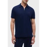 Tommy Hilfiger Normal Kesim Kısa Kollu Pamuklu Yarım Fermuarlı Polo Yaka T-Shirt, XL, MW0MW42758, Lacivert, Erkek