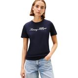 Tommy Hilfiger nos script regular c-nk ss Kadın T-shirt nos desert sky XS