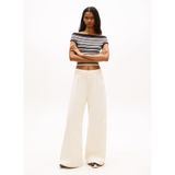Tommy Hilfiger Off Shoulder Çizgili Kazak, M, DW0DW22313, Siyah, Kadın