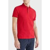 Tommy Hilfiger Organik Pamuklu Slim Fit Polo Yaka T Shirt Erkek Polo Yaka T Shirt MW0MW17771 Xnd - Kırmızı