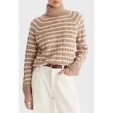 Tommy Hilfiger Örgülü Yünlü Relaxed Fit Balıkçı Yaka Kazak Bayan Kazak WW0WW46791 0AJ - Bej - S