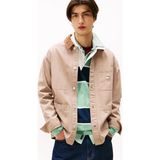 Tommy Hilfiger Oversized Fit Corduroy Collar Erkek Krem Ceket - AFE-Pembe