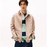Tommy Hilfiger Oversized Fit Corduroy Collar Erkek Pembe Ceket.afe