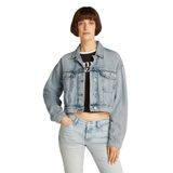 Tommy Hilfiger ovsz crop trucker jacket bi6012 Kadın Ceket Denim Light M