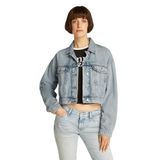 Tommy Hilfiger ovsz crop trucker jacket bi6012 Kadın Ceket Denim Light S