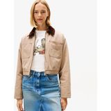 Tommy Hilfiger Padded Cropped Puffer Kadın Kahverengi Ceket.guq - GUQ-Kahverengi