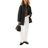 Tommy Hilfiger PADDED NYLON REG QUILTED COAT Kadın Siyah Mont WW0WW46448BDS