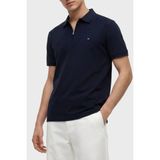 Tommy Hilfiger Pamuk Karışımlı Regular Fit Yarım Fermuarlı Polo Yaka T Shirt Erkek Polo Yaka T Shirt MW0MW43282 Dw5 - Lacivert