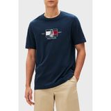 Tommy Hilfiger Pamuk Regular Fit Bisiklet Yaka Logolu T Shirt Erkek T Shirt MW0MW38628 Daf - Lacivert