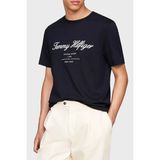 Tommy Hilfiger Pamuk Regular Fit Bisiklet Yaka T Shirt Erkek T Shirt MW0MW33691 Dw5 - Lacivert - 2XL