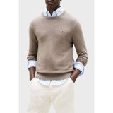 Tommy Hilfiger Pamuk ve Kaşmir Karışımlı Regular Fit Bisiklet Yaka Kazak Erkek Kazak MW0MW28046 Hı3 - Kahverengi - 2XL