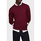 Tommy Hilfiger Pamuk ve Kaşmir Karışımlı Regular Fit Bisiklet Yaka Kazak Erkek Kazak MW0MW28046 Vlp - Bordo