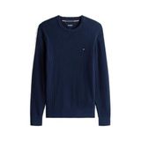 Tommy Hilfiger Pamuk ve Kaşmir Karışımlı Regular Fit Bisiklet Yaka Kazak Erkek KAZAK MW0MW40449 DW5