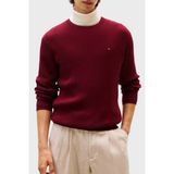 Tommy Hilfiger Pamuk ve Kaşmir Karışımlı Regular Fit Bisiklet Yaka Kazak Erkek Kazak MW0MW40449 Vlp - Bordo