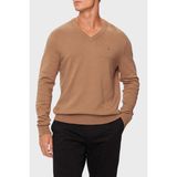 Tommy Hilfiger Pamuk ve Kaşmir Karışımlı Regular Fit V Yaka Kazak Erkek Kazak MW0MW28047 Rbc - S - Koyu Haki