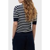 Tommy Hilfiger Pamuklu Kısa Kollu Kazak Kadın Kazak WW0WW49705 0A5 - Mavi - Beyaz - XL