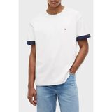 Tommy Hilfiger Pamuklu Regular Fit Bisiklet Yaka T Shirt Erkek T Shirt MW0MW43203 Ybr - Beyaz