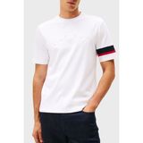Tommy Hilfiger Pamuklu Regular Fit Logolu Bisiklet Yaka T Shirt Erkek T Shirt MW0MW40018 Ybr - Beyaz - XL