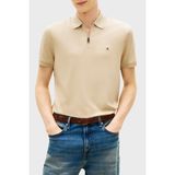 Tommy Hilfiger Pamuklu Regular Fit Logolu Fermuarlı Polo Yaka T Shirt Erkek Polo Yaka T Shirt MW0MW42758 Rbt - Kum - 2XL