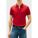 Tommy Hilfiger Pamuklu Regular Fit Logolu Fermuarlı Polo Yaka T Shirt Erkek Polo Yaka T Shirt MW0MW42758 Xıt - Kırmızı - 2XL