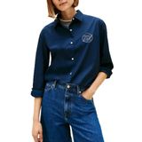 Tommy Hilfiger Pamuklu Regular Fit Logolu Uzun Kollu Gömlek Bayan GÖMLEK WW0WW48190 C1G