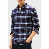 Tommy Hilfiger Pamuklu Regular Fit Uzun Kollu Ekoseli Gömlek Erkek Gömlek MW0MW40894 0mu - XL - Lacivert - Beyaz