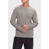 Tommy Hilfiger Pamuklu Relaxed Fit Bisiklet Yaka Örme Kazak Erkek Kazak MW0MW33132 P91 - Gri - 2XL