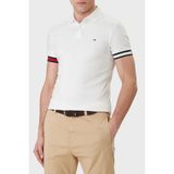 Tommy Hilfiger Pamuklu Slim Fit Düğmeli Polo Yaka T Shirt Erkek Polo Yaka T Shirt MW0MW42743 Ybr - Beyaz