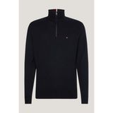 Tommy Hilfiger Pıma Org Ctn Cashmere Zıp Mock Erkek Kazak - Siyah - 2XL