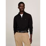 Tommy Hilfiger Pıma Org Ctn Cashmere Zıp Mock Erkek Siyah Kazak - Mw0mw28049