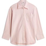 Tommy Hilfiger Pıque Strıpe Rlx Shırt Kadın Pembe Uk Gömlek - WW0WW47878
