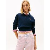 Tommy Hilfiger Polo Yaka Kazak, L, DW0DW22558, Gece Mavisi, Kadın