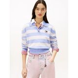 Tommy Hilfiger Polo Yaka Kazak, XS, DW0DW22558, Lavanta Mavisi, Kadın