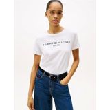 Tommy Hilfiger REG CORP LOGO C-NK SS Kadın Beyaz Badi WW0WW40276YCF