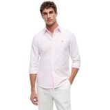 Tommy Hilfiger Regular Fit Çizgili Pamuklu Oxford Gömlek, S, MW0MW36238, Rose Petal/White, Erkek