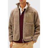 Tommy Hilfiger Regular Fit Dik Yaka Polar Femuarlı Ceket Erkek Ceket MW0MW40420 Afe - Bej