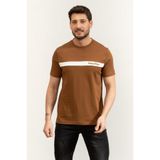 Tommy Hilfiger Regular Fit%100 Pamuklu Yuvarlak Yakalı Logo İşlemeli Kısa Kollu T-Shirt, XS, MW0MW41765, Kahverengi, Erkek