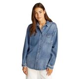 Tommy Hilfiger relaxed fit overshirt ai6037 ext Kadın Shirt Denim Medium L
