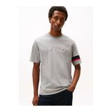 Tommy Hilfiger Rwb Insert Tee Erkek Bisiklet Yaka T-Shirt, Gri, XL