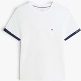 Tommy Hilfiger Saıl Mıx Medıa Cuff Regular Tee Erkek Beyaz T-Shirt - MW0MW43203