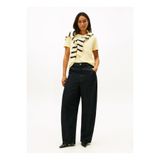 Tommy Hilfiger Sarı Kadın Standart Fit Desenli T-Shirt REG CORP LOGO C-NK SS