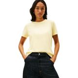 Tommy Hilfiger Sarı Standart Fit Desenli T-Shirt Reg Corp Logo C-Nk Ss, S, WW0WW40276ZGI, Yellow, Kadın