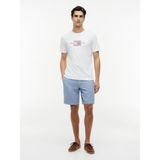 Tommy Hilfiger Scrıpt Flag Regular Tee Erkek Beyaz T-Shirt - MW0MW43226
