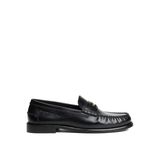 Tommy Hilfiger Siyah Erkek Klasik Ayakkabı HILFIGER BRUSHED LEATHER LOAFER